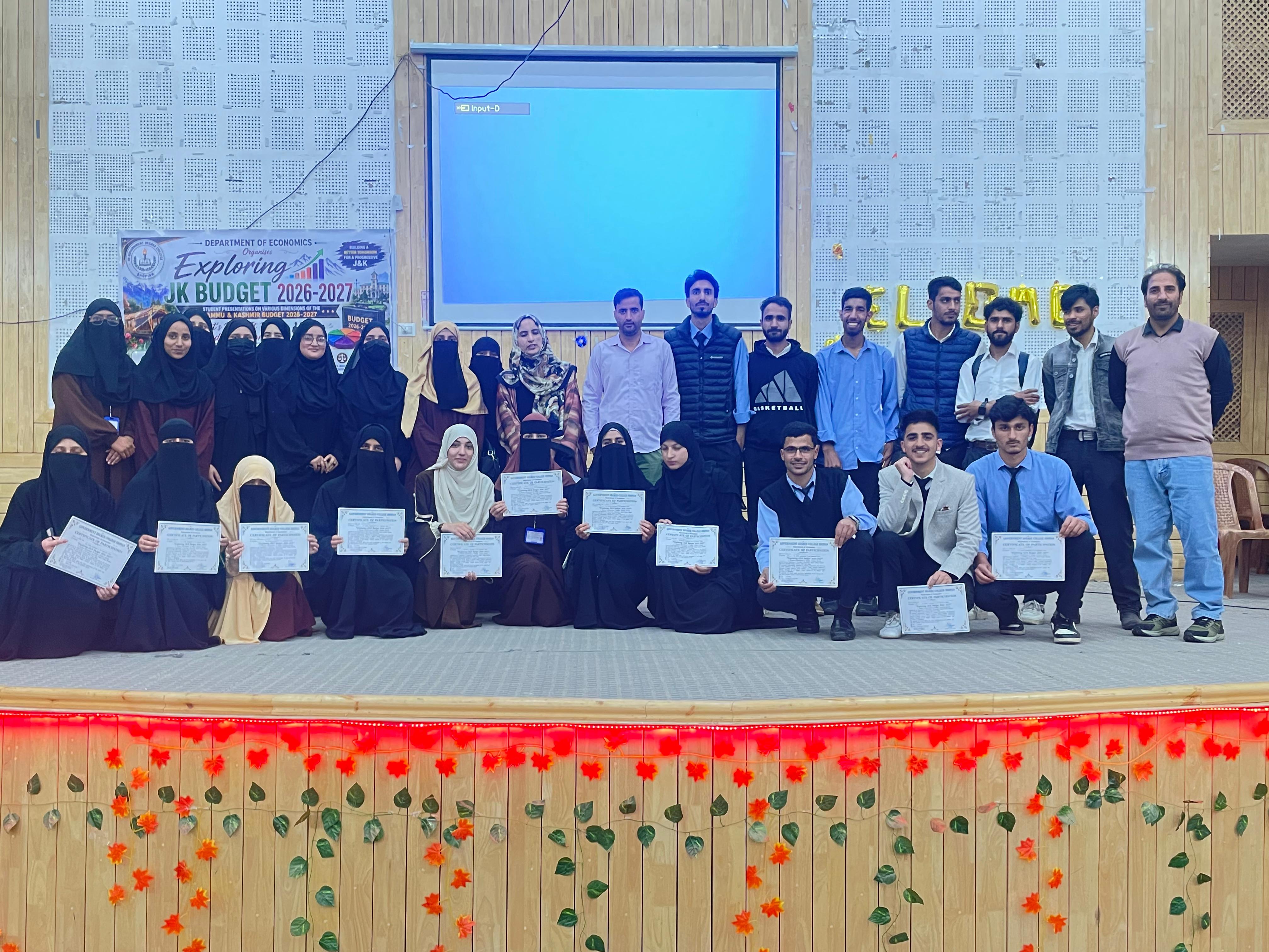 Group Photos -Certificate -Exploring JK Budget 2026-27 - Image 3